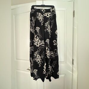 Target Black and White Coral-Print Maxi Skirt